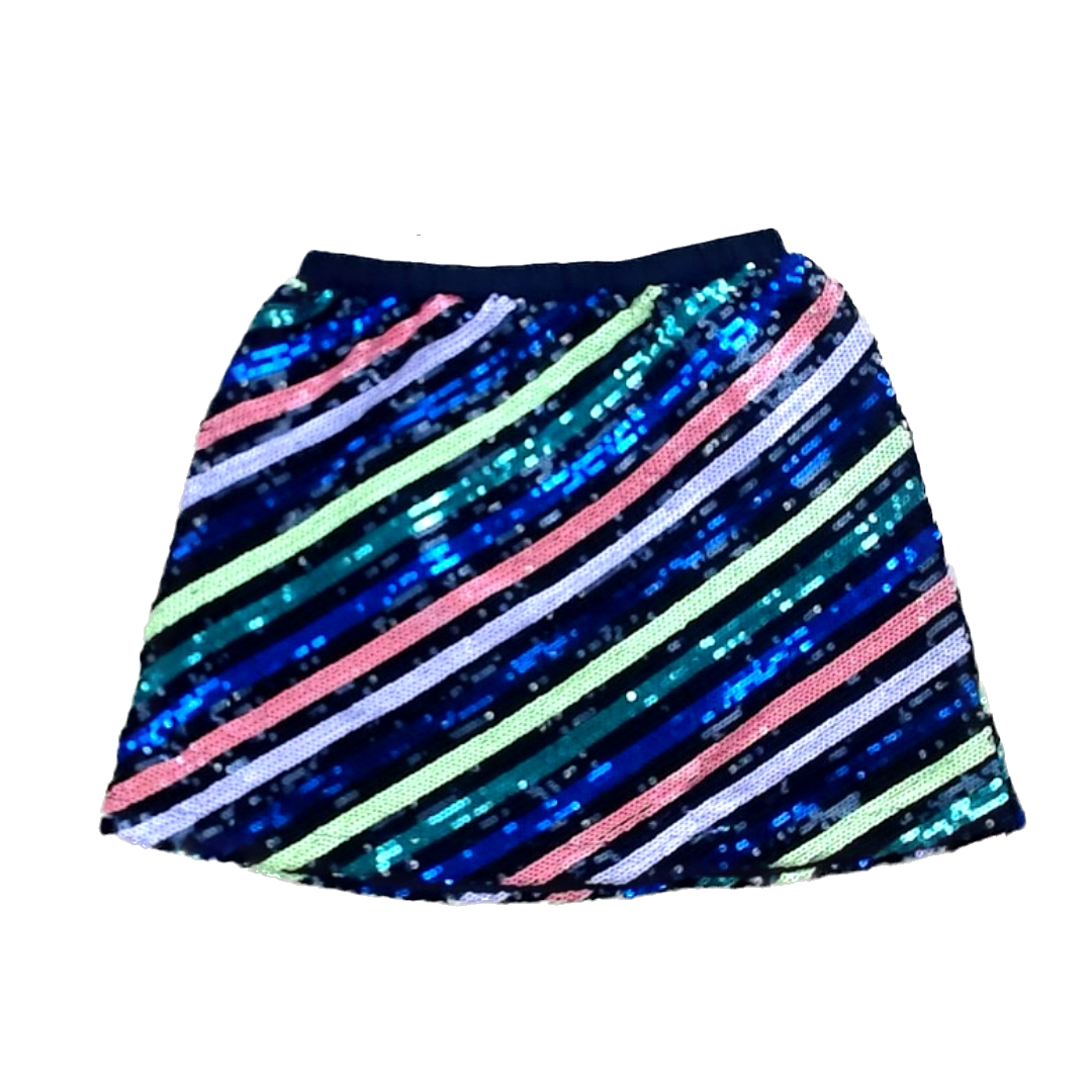 Rockets Of Awesome Girls Black w/Multi Color Sequins Skirt Size: 12 Years Black w/Multi Color Sequins