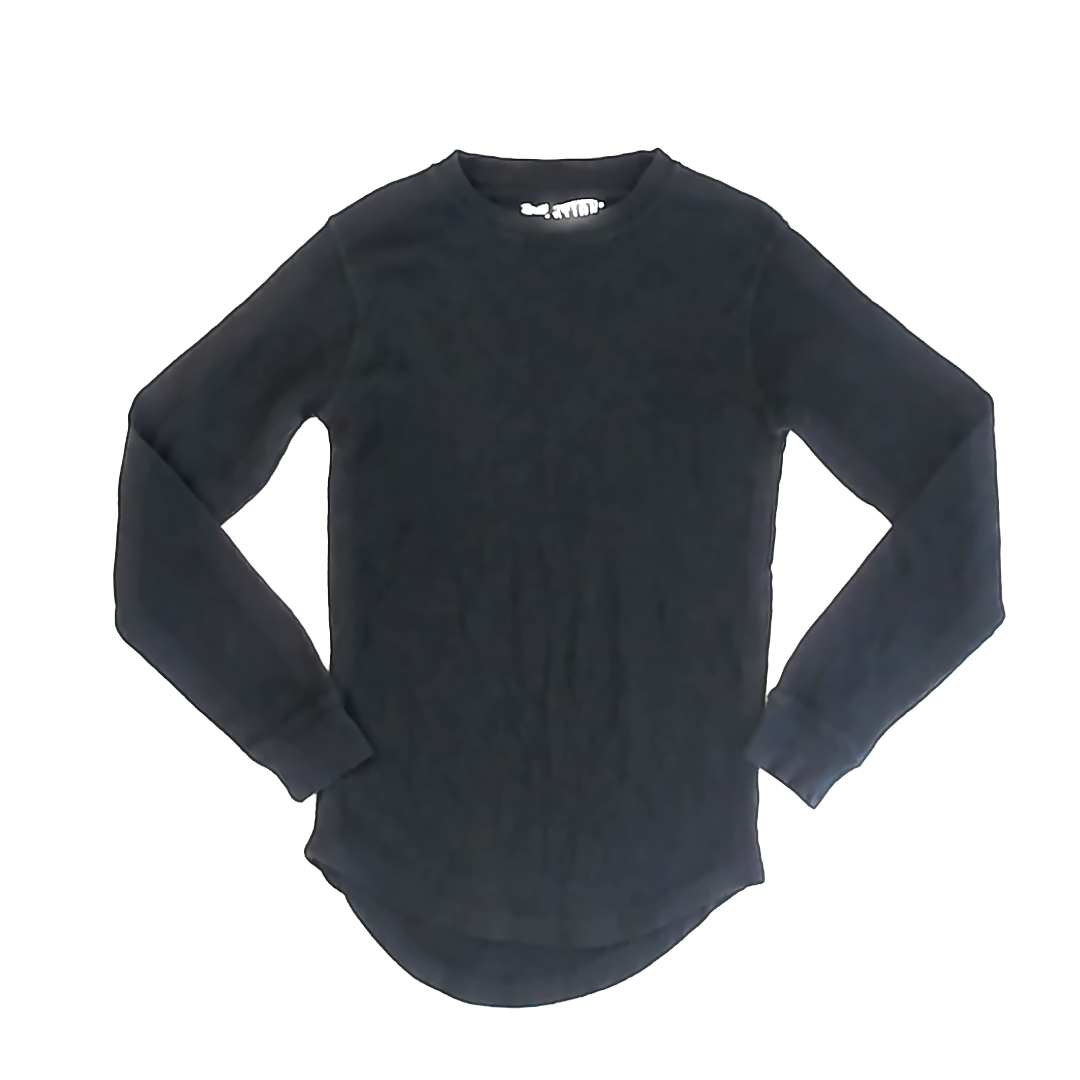 Evolution Boys Black Waffle Long Sleeve Shirt Size: 8 Years Black Waffle