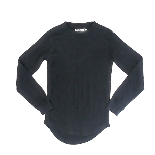 Evolution Boys Black Waffle Long Sleeve Shirt Size: 8 Years Black Waffle