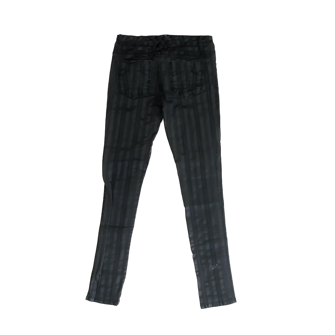 Tripp Girls Black waxed striped Jeans Size: Junior 7 Black waxed striped