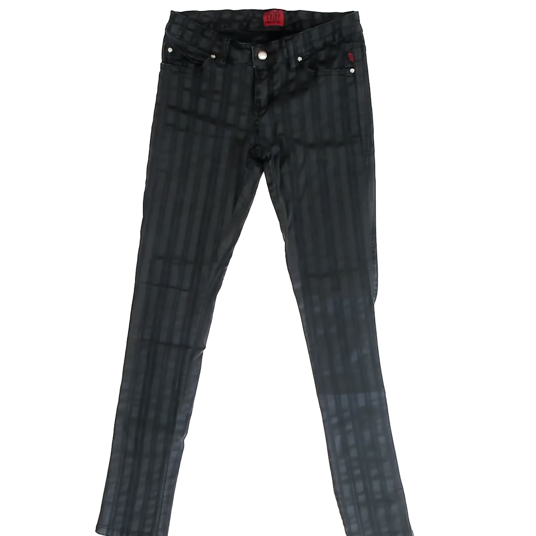 Tripp Girls Black waxed striped Jeans Size: Junior 7 Black waxed striped