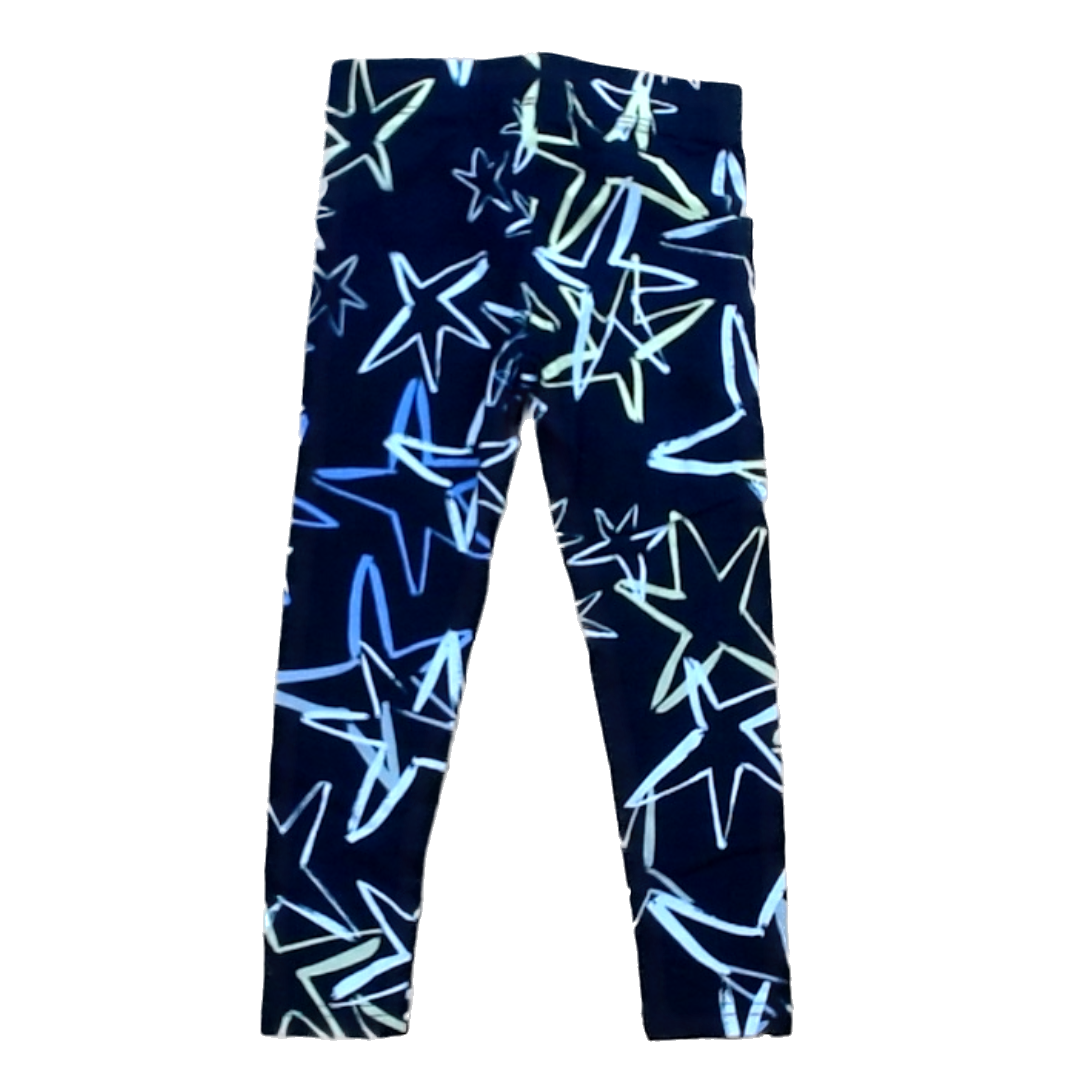Rockets Of Awesome Girls Black | White and Yellow Stars Pants Size: 4T Black | White and Yellow Stars