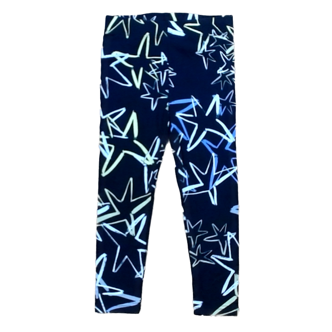 Rockets Of Awesome Girls Black | White and Yellow Stars Pants Size: 4T Black | White and Yellow Stars