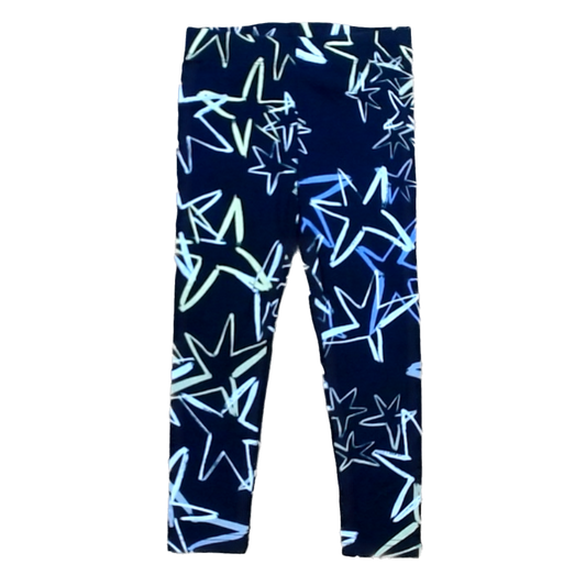 Rockets Of Awesome Girls Black | White and Yellow Stars Pants Size: 4T Black | White and Yellow Stars