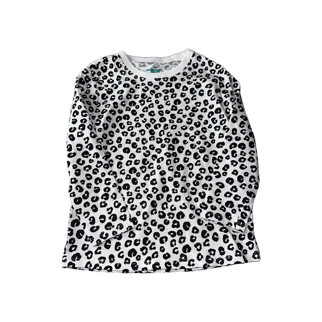 Mighty Goods Girls Black | White | Animal Print Long Sleeve Shirt Size: 4T Black | White | Animal Print