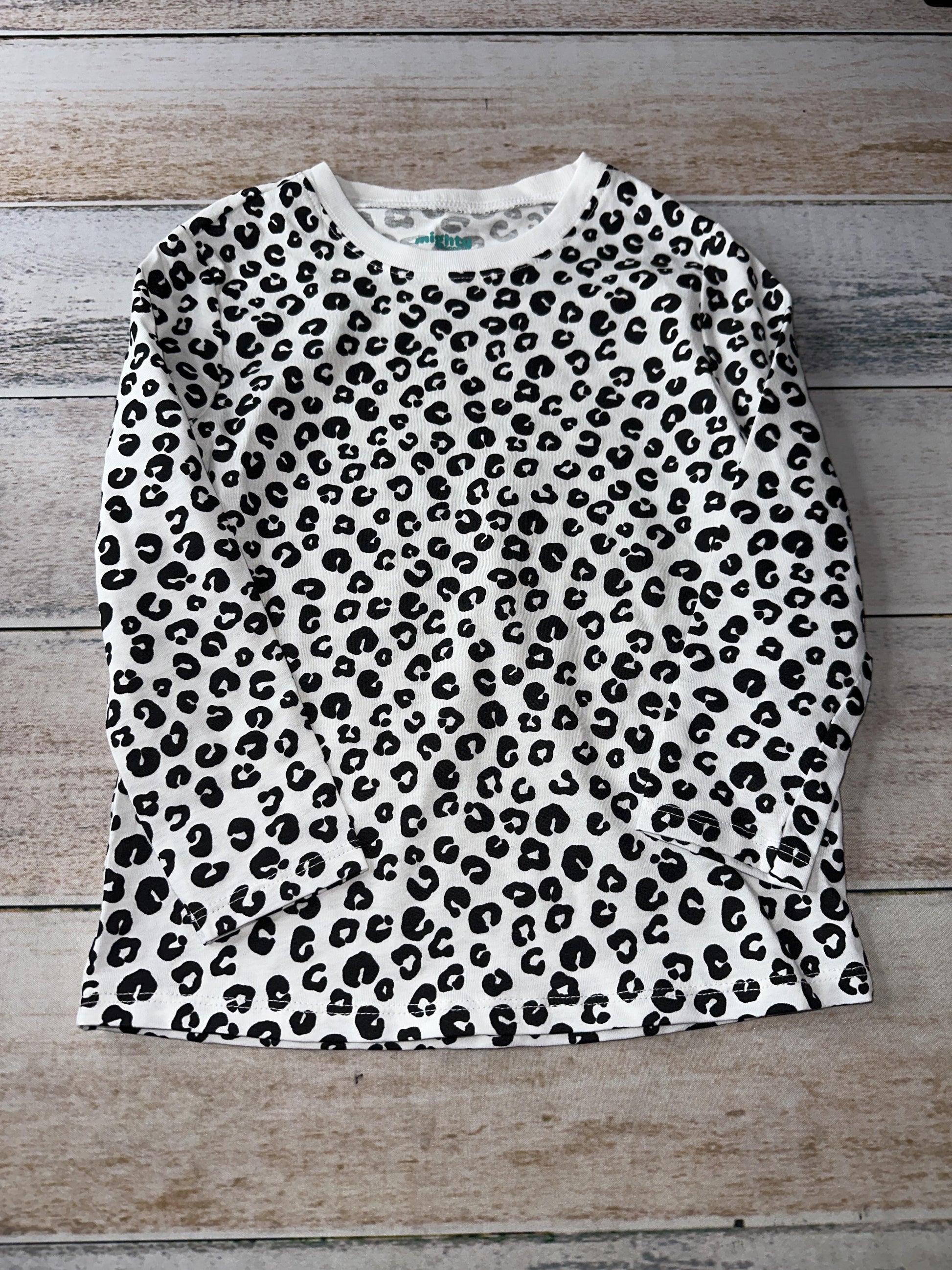 Mighty Goods Girls Black | White | Animal Print Long Sleeve Shirt Size: 4T Black | White | Animal Print