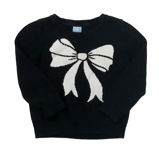 Gap Girls Black | White Bow Sweater Size: 3T Black | White Bow