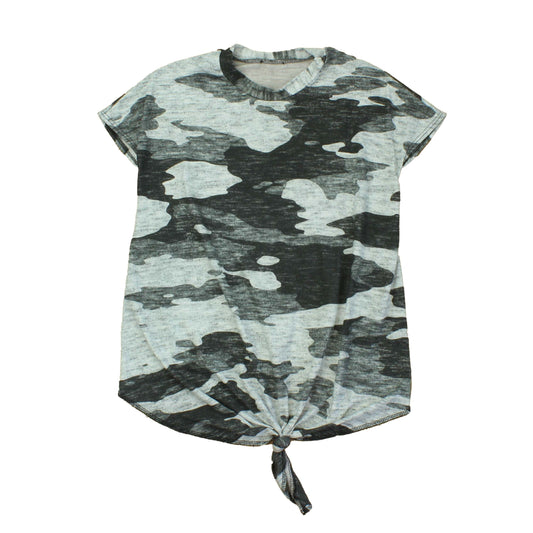Terez Girls Black | White Camo Short Sleeve Shirt Size: 6 Years Black | White Camo