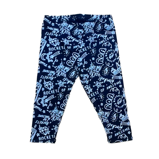 Rockets Of Awesome Girls Black | White Doodles Pants Size: 6 - 12 Years Black | White Doodles