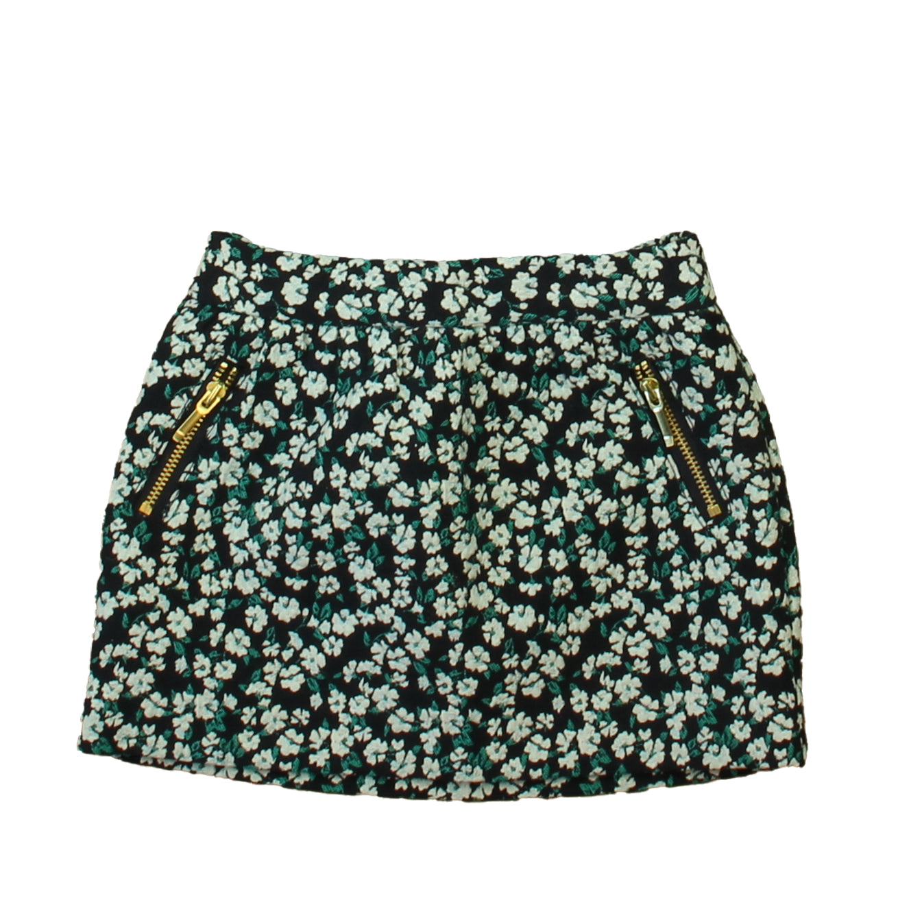 Janie and Jack Girls Black | White Floral Skirt Size: 12-18 Months Black | White Floral