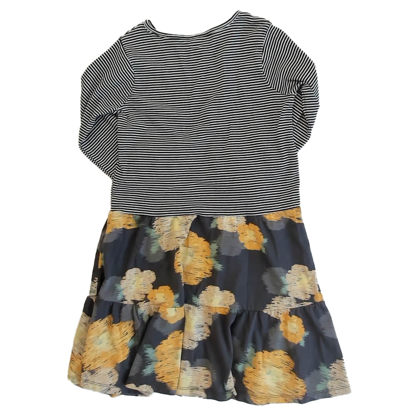 Tea Collection Girls Black | White Floral Dress Size: 10 Years Black | White Floral
