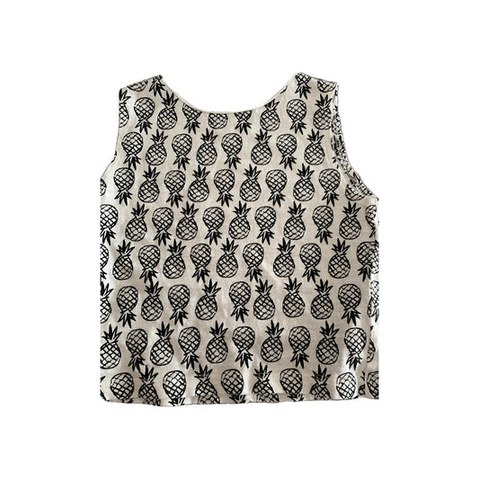 Little Starters Girls Black | White | Fruit Tank Top Size: 18-24 months Black | White | Fruit