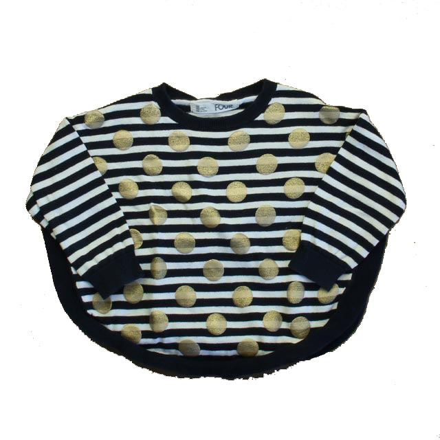 Cotton On Girls Black | White | Gold Polka Dots Sweater Size: 4T Black | White | Gold Polka Dots