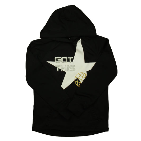 Rockets Of Awesome Girls Black | White | Gold Hoodie Size: 10 Years
