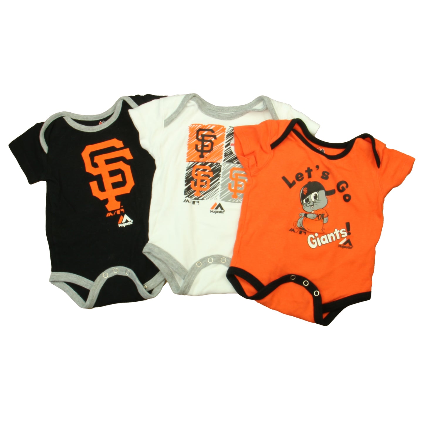 Majestic Boys Black | White | Gray San Franciso Giants Onesie Size: 6-9 Months Black | White | Gray San Franciso Giants