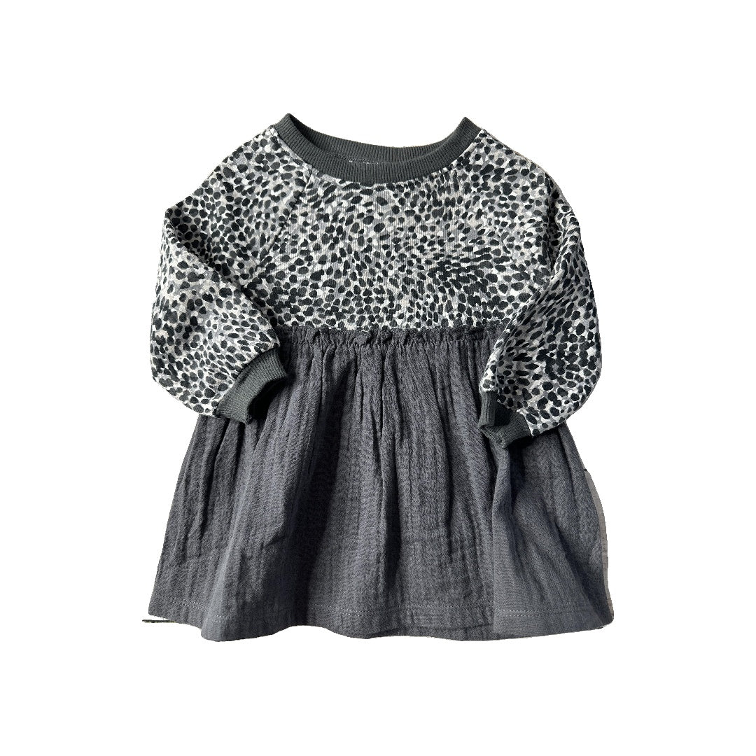 Old Navy Girls Black | White | Grey Dress Size: 6-12 months Black | White | Grey