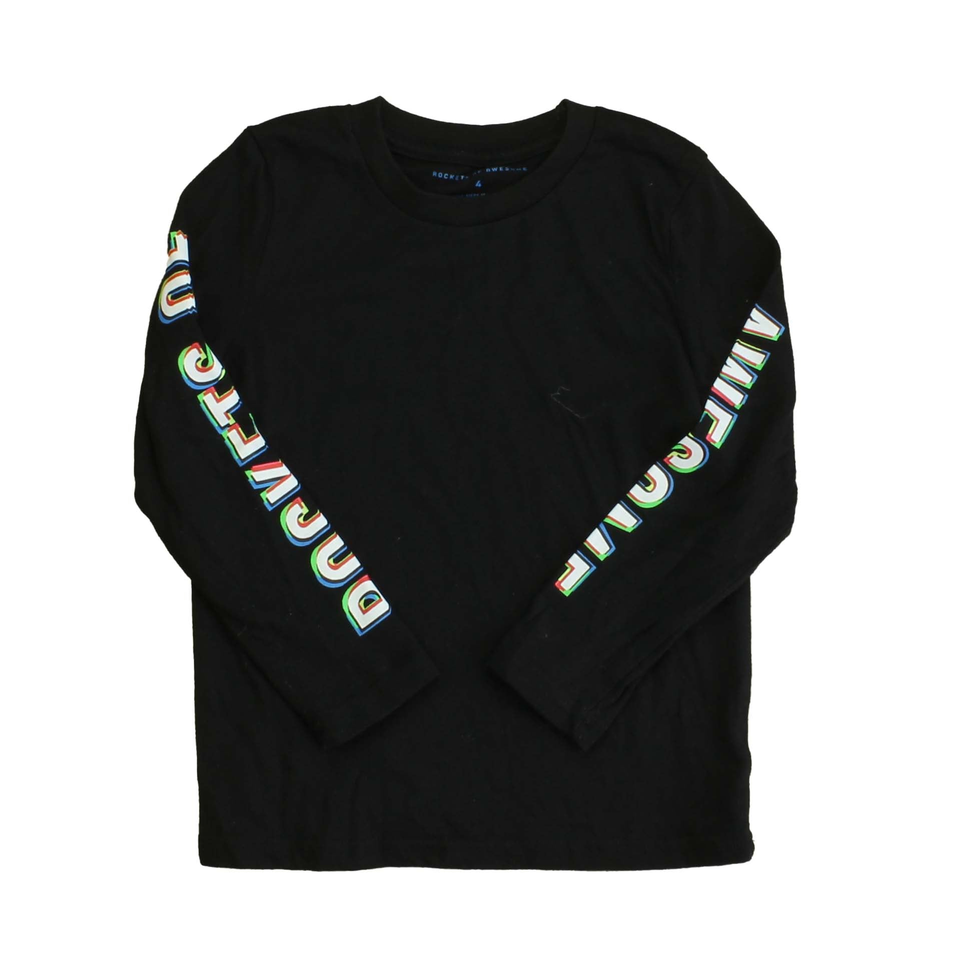 Rockets Of Awesome Boys Black | White | Multi Long Sleeve T-Shirt Size: 4T Black | White | Multi