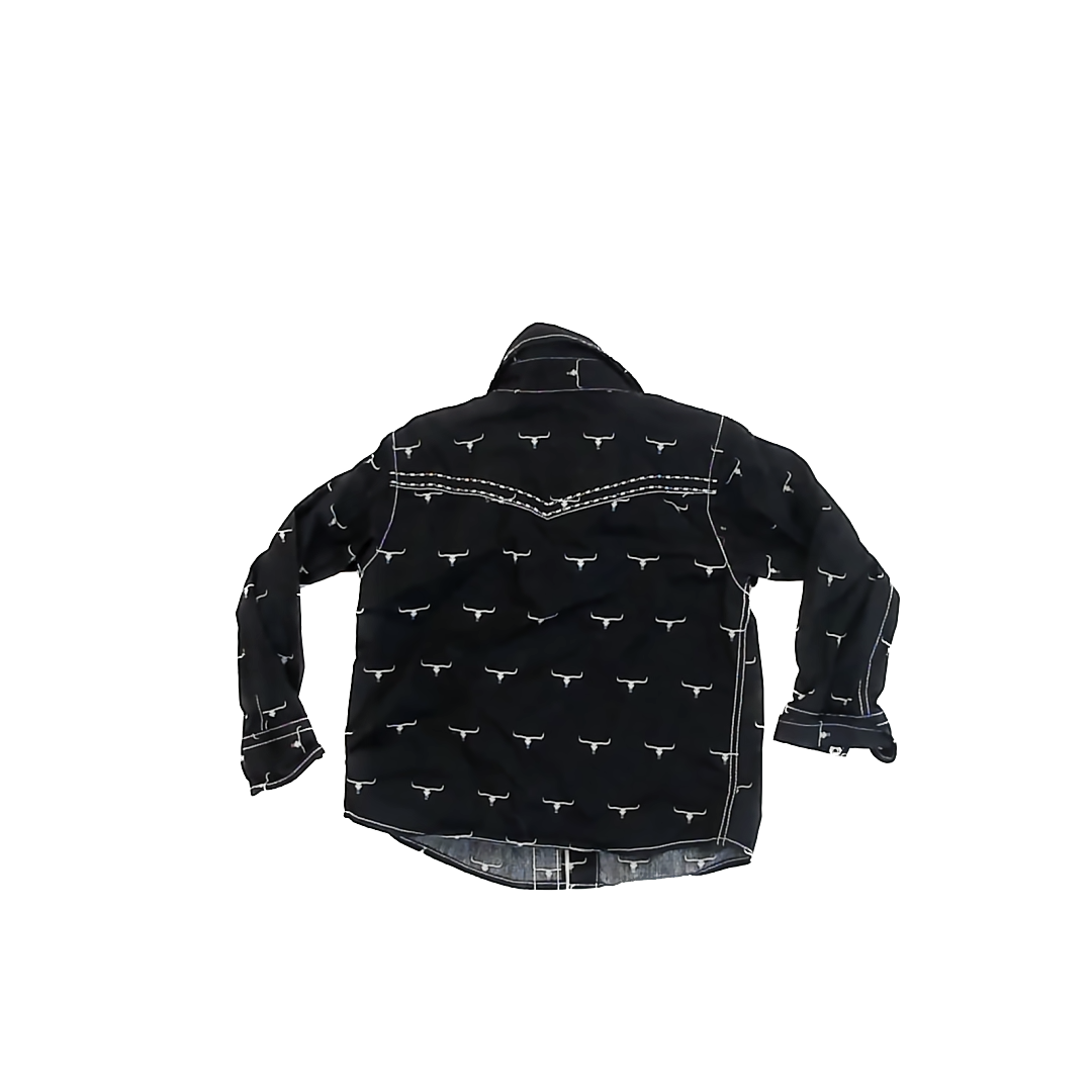 Cowboy Hardware Boys Black | White Pattern Button Down Long Sleeve Size: 2T Black | White Pattern