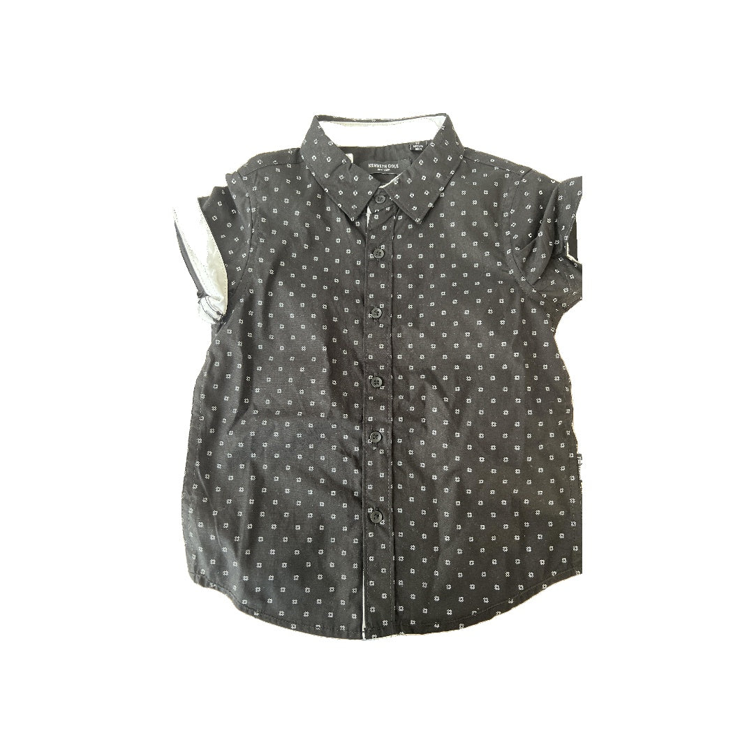 Kenneth Cole Boys Black | White | Pattern Button Down Short Sleeve Size: 3T Black | White | Pattern