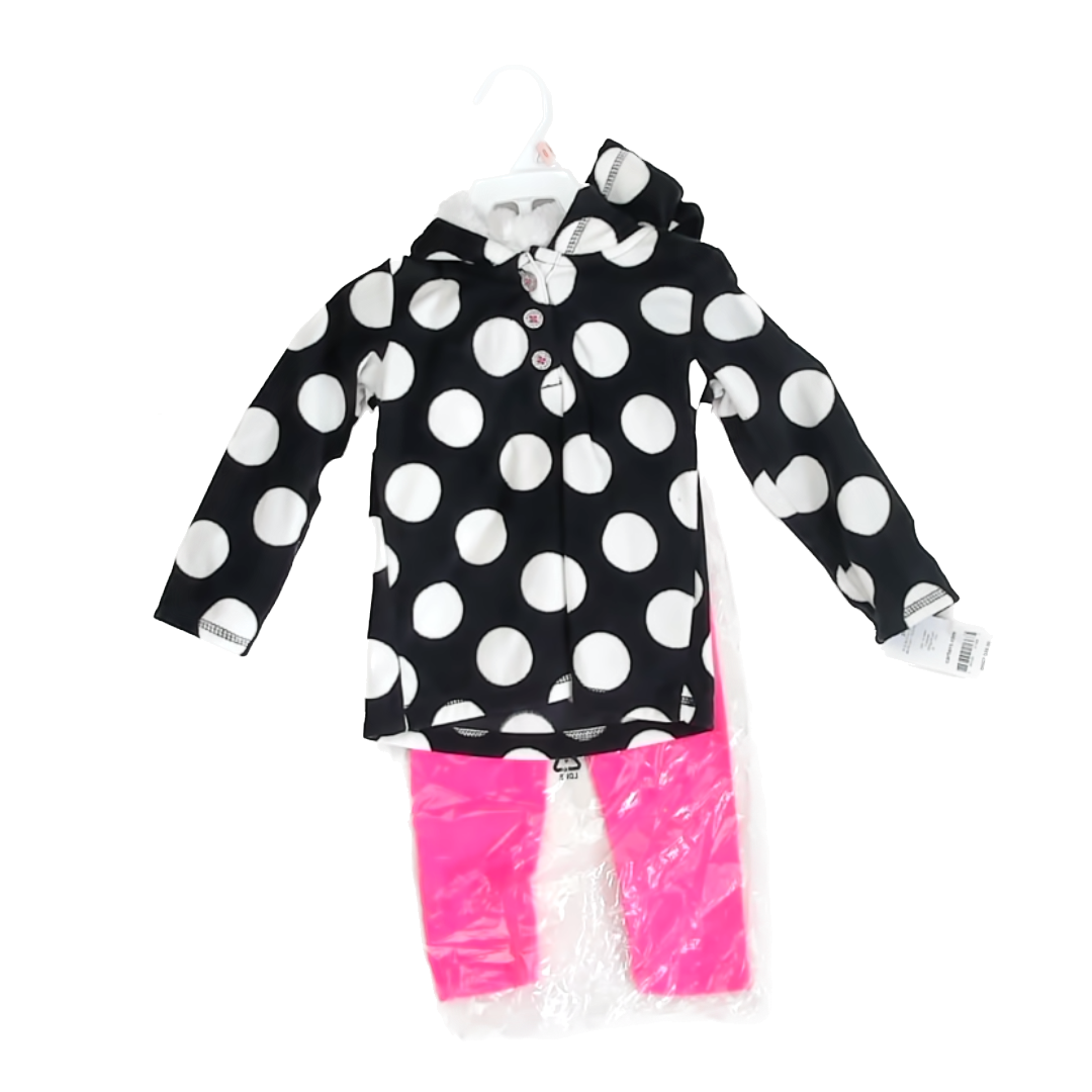 Carter's Girls Black | White | Pink Apparel Sets Size: 2T Black | White | Pink