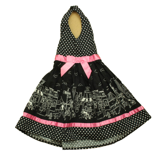 BlueBeri Boulevard Girls Black | White | Pink Dress Size: 24 Months Black | White | Pink