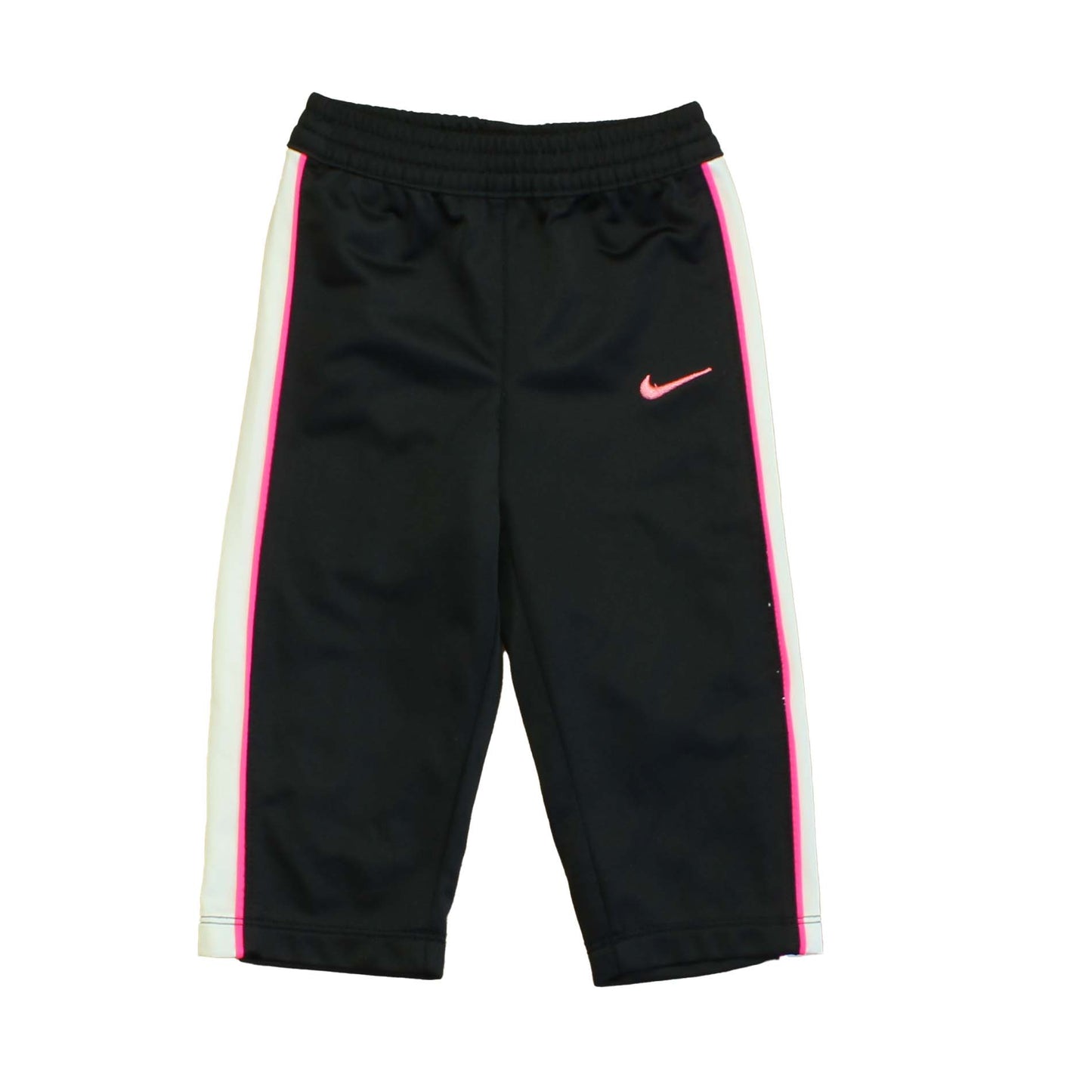 Nike Girls Black | White | Pink Athletic Pants Size: 18 Months Black | White | Pink