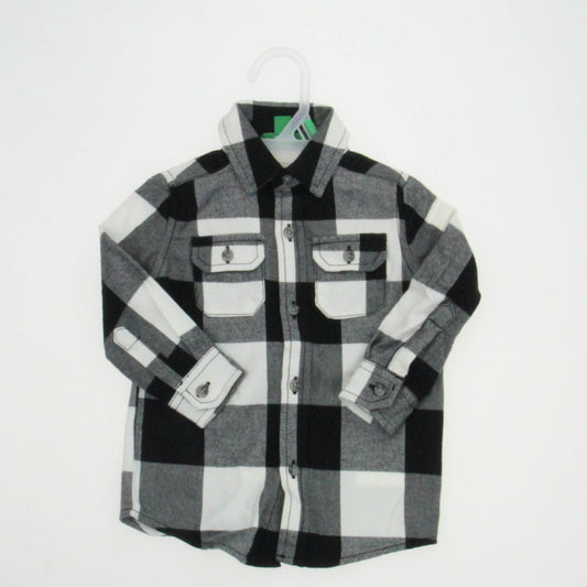 Dip . Boys Black | White Plaid Button Down Long Sleeve Size: 6-12 Months Black | White Plaid