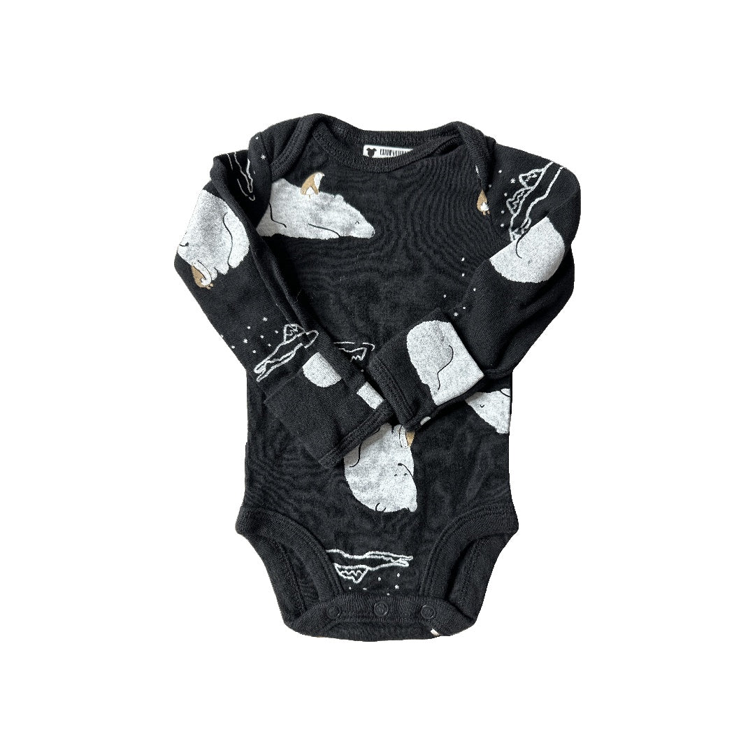 Carters Unisex Black | White | polar bears Onesie Size: Newborn Black | White | polar bears
