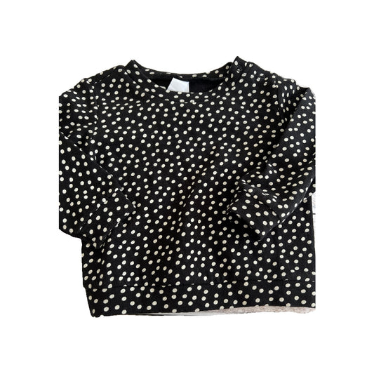 Harper Canyon Girls Black | White | polka dot Sweatshirt Size: 12 months Black | White | polka dot