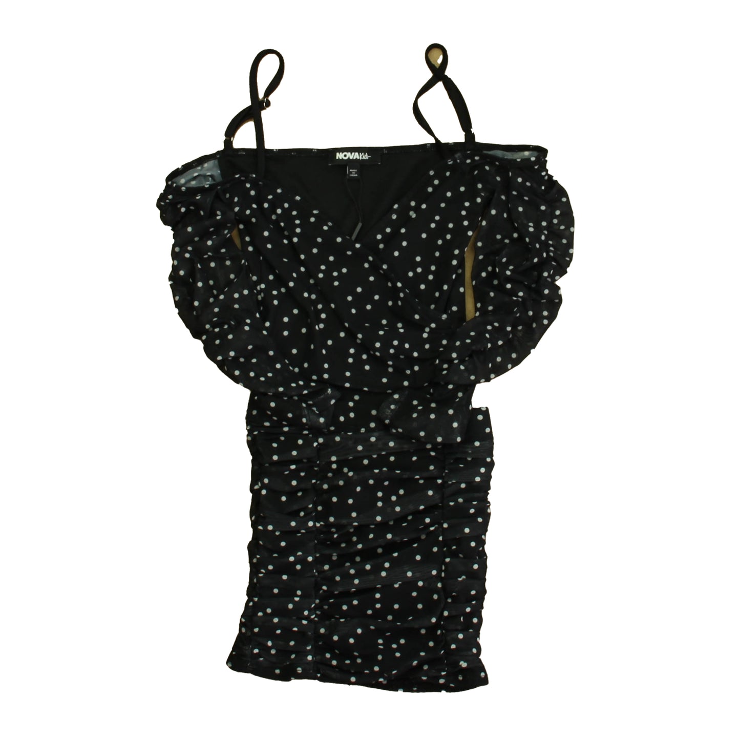 Nova Kids Girls Black | White Polka Dots Apparel Sets Size: 4T