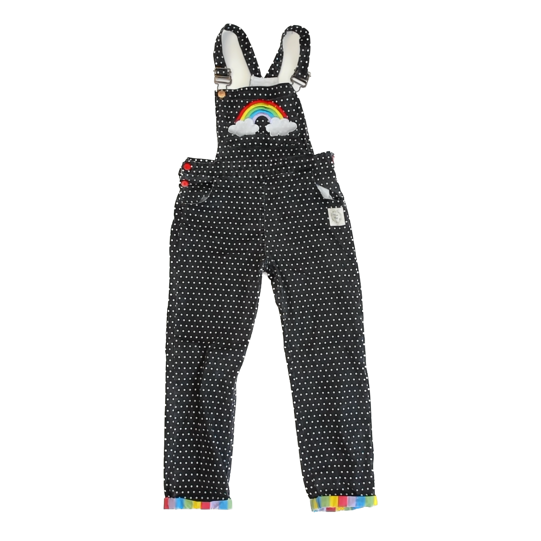 Olive Mae Girls Black & White Polka Dots Overalls Size: 10 Black & White Polka Dots