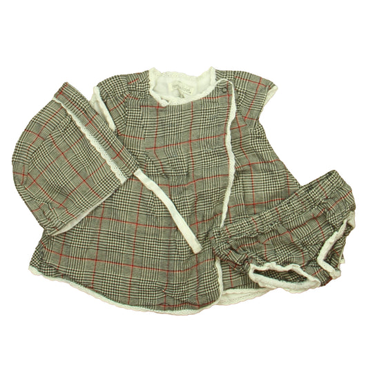 Harry & Violet Girls Black | White | Red Dress Size: 18 Months Black | White | Red