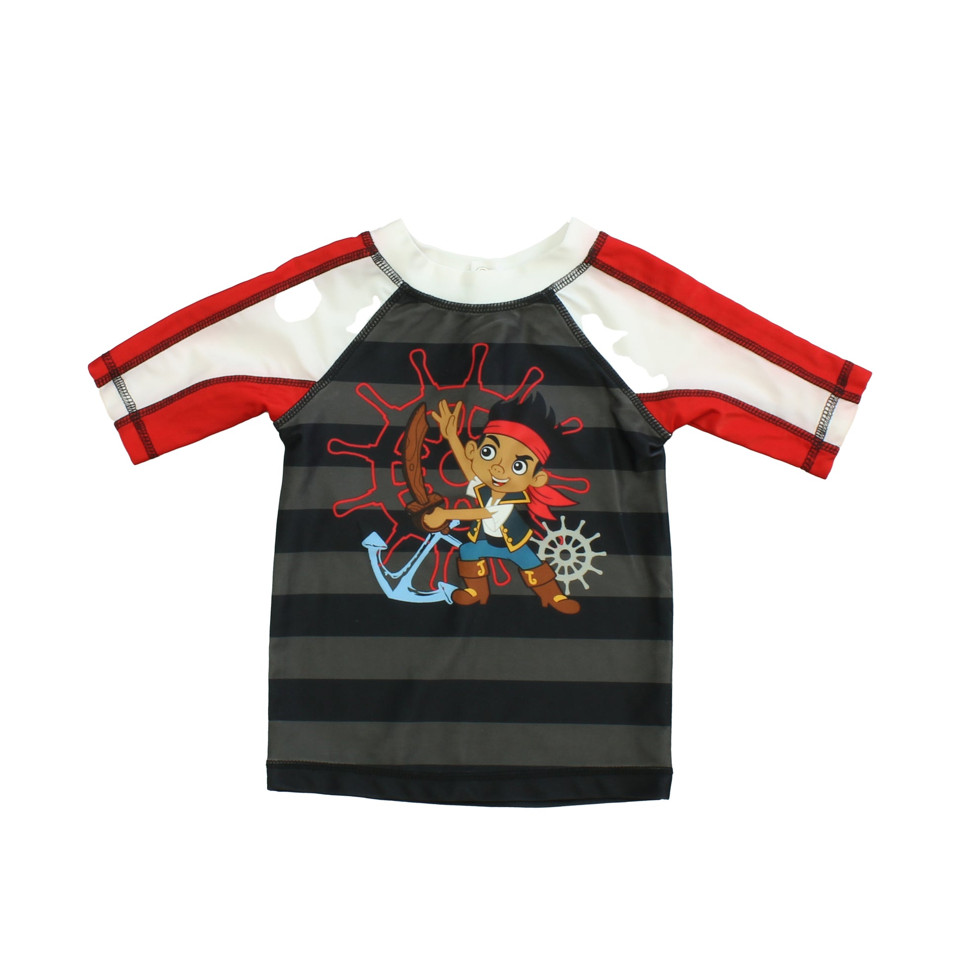 Disney "Jake and the Neverland Pirates" Boys Black | White | Red Rashguard Size: 18-24 Months Black | White | Red