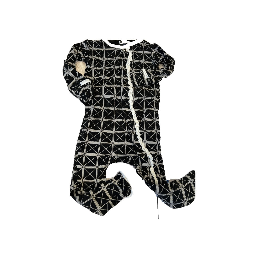 KicKee Pants Girls Black | White | Shapes Long Sleeve Outfit Size: 9-12 Months Black | White | Shapes