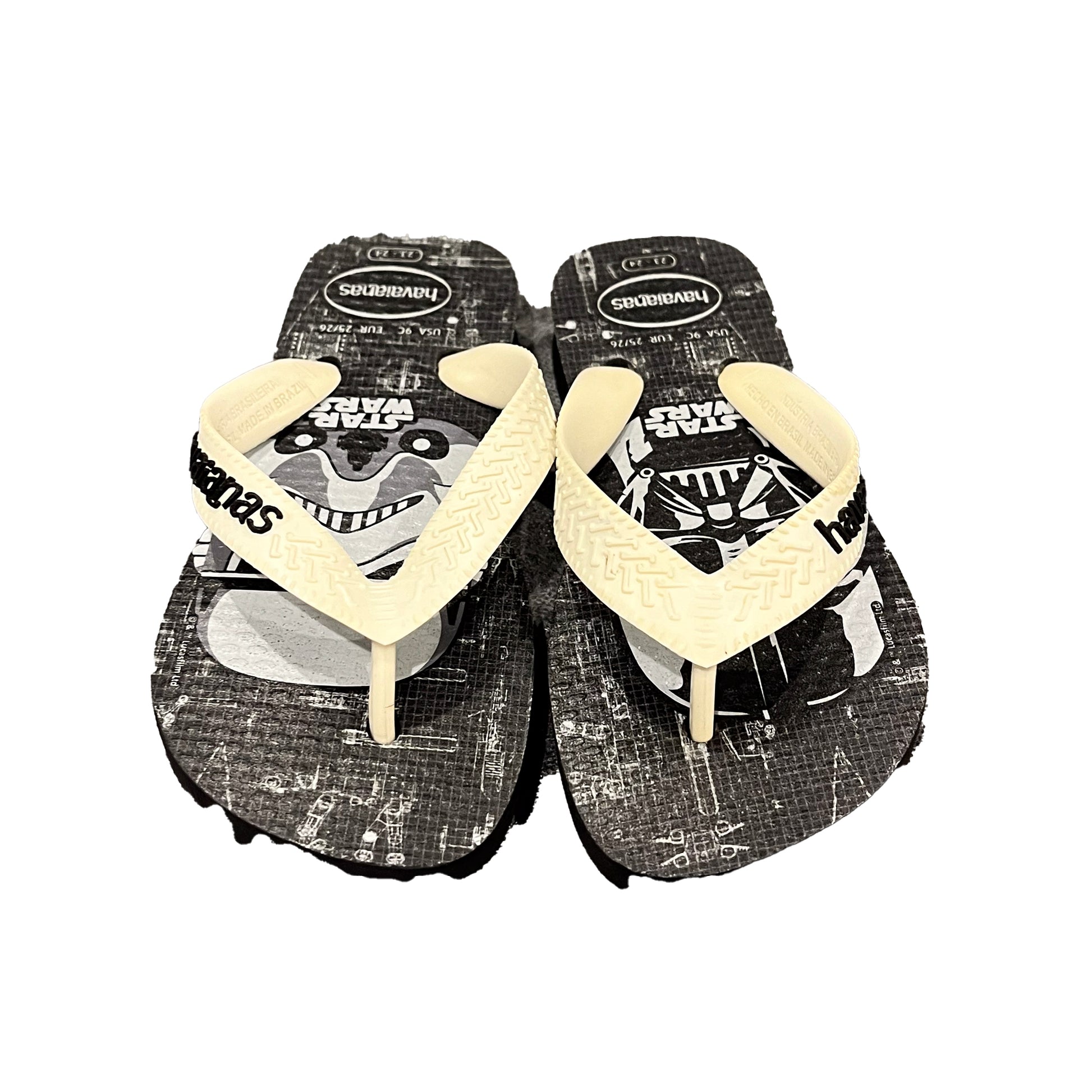 Havaianas Boys Black | White Star Wars Flip Flops Size: 9 Toddler Black | White Star Wars