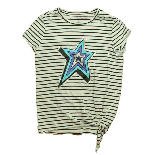 Rockets Of Awesome Girls Black | White Star T-Shirt Size: 8 Years