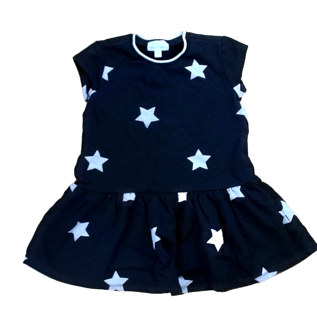 Rockets Of Awesome Girls Black | White Stars Dress Size: 4T - 7 Years Black | White Stars