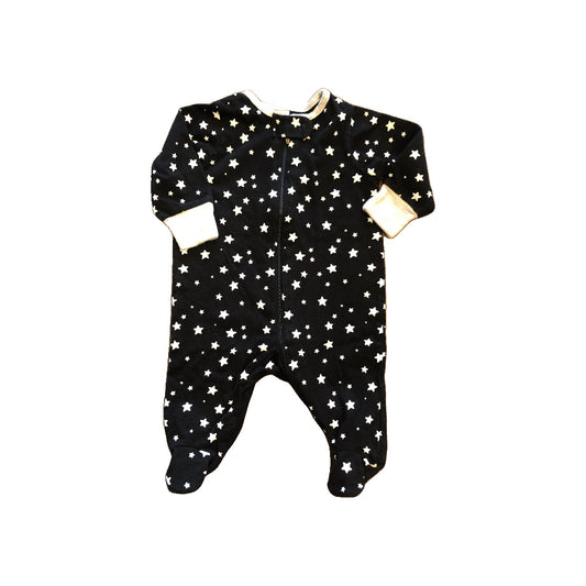 Gerber orgs Boys Black | White | Stars Pajamas Size: Newborn Black | White | Stars