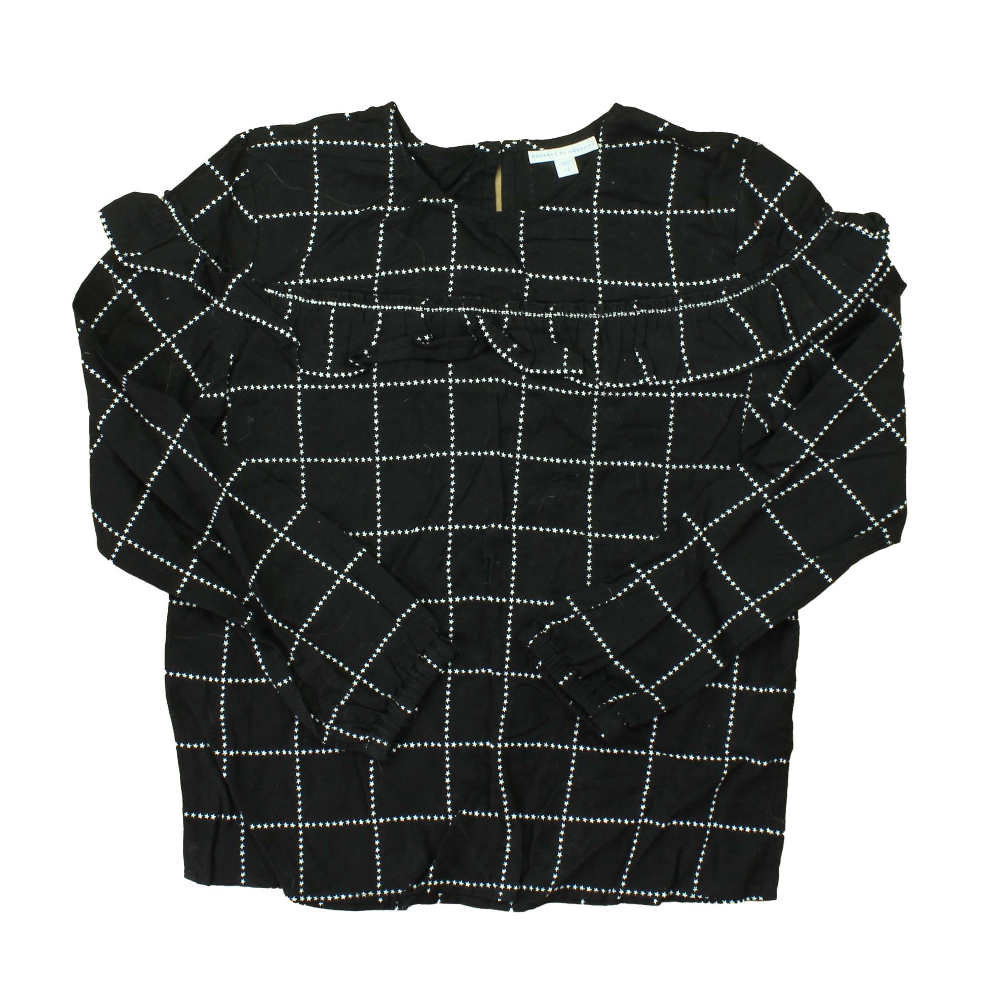 Rockets Of Awesome Girls Black | White | Stars Blouse Size: 12 Years Black | White | Stars
