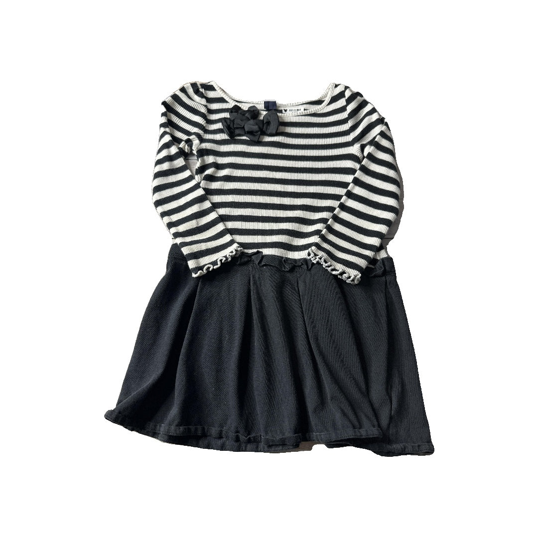Gap Girls Black | White | Stripe Dress Size: 3T Black | White | Stripe