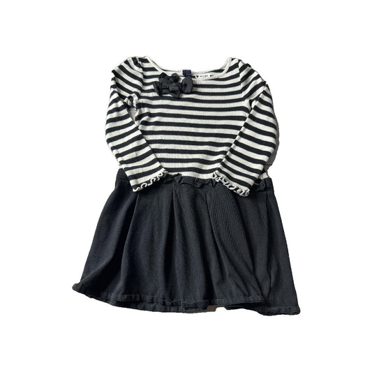 Gap Girls Black | White | Stripe Dress Size: 3T Black | White | Stripe