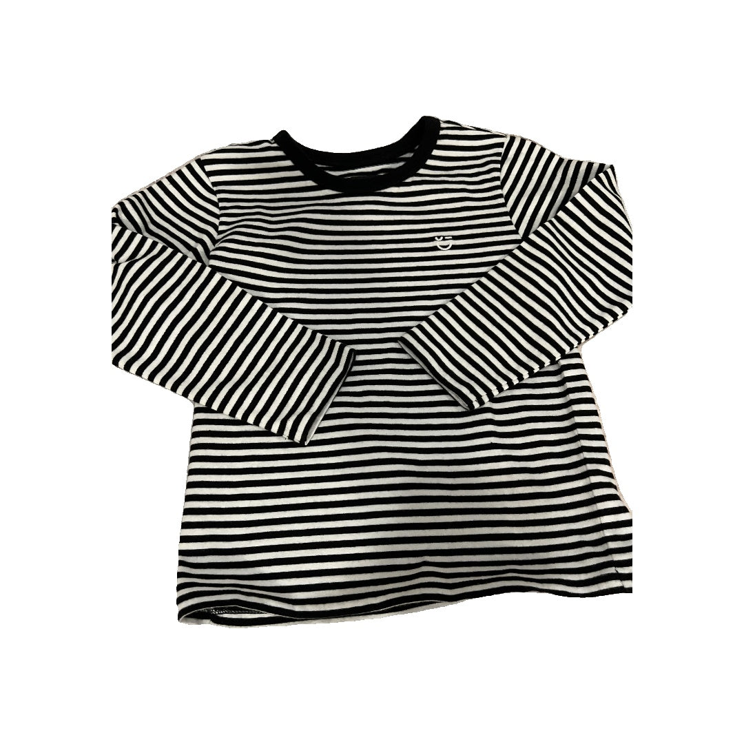 Nordstrom Boys Black | White | Stripe Long Sleeve Shirt Size: 3T Black | White | Stripe