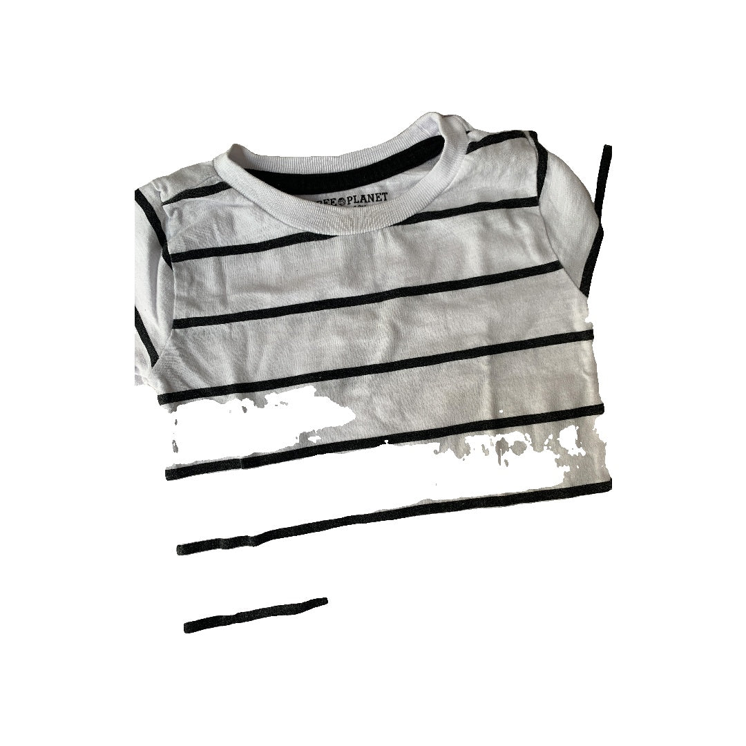 Free Planet Boys Black | White | Stripe T-Shirt Size: 12M Black | White | Stripe