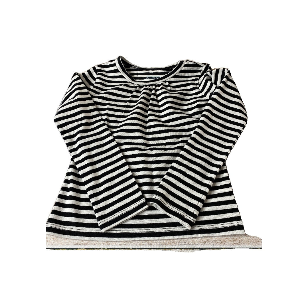 Harper Canyon Girls Black | White | Stripe Long Sleeve Shirt Size: 4T Black | White | Stripe