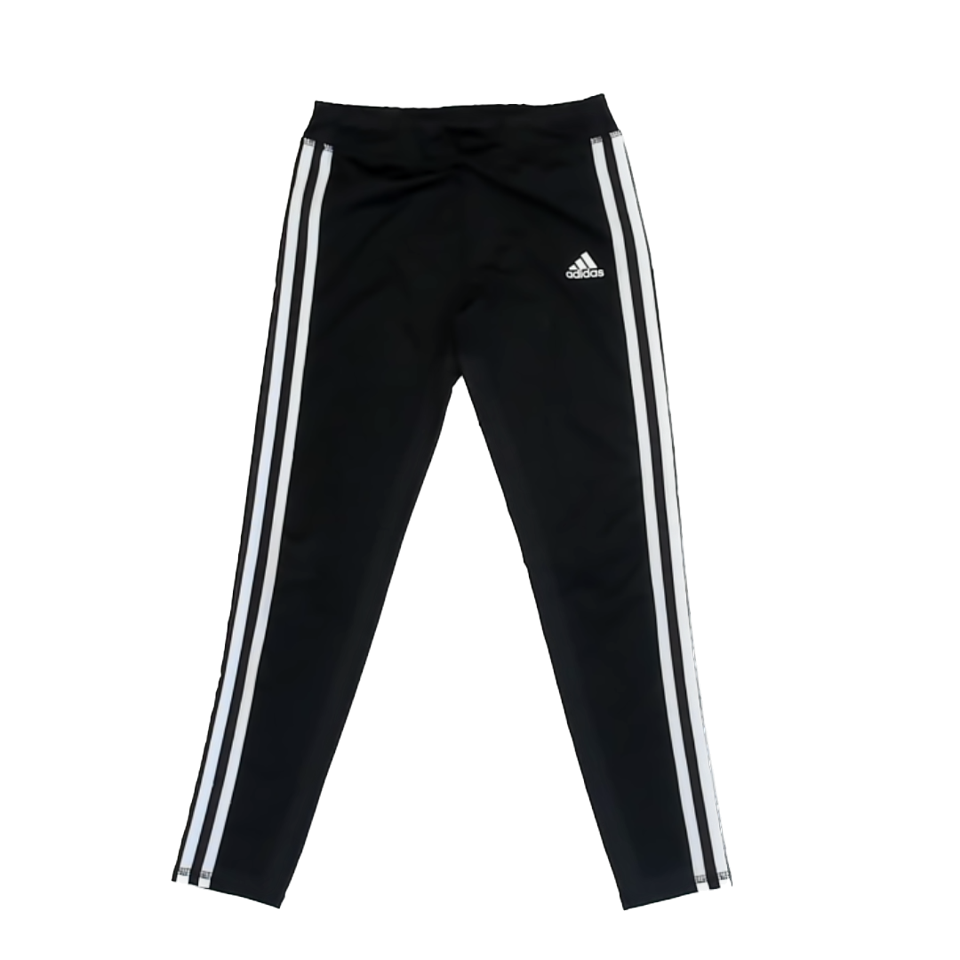 Adidas Girls Black | White Stripe Athletic Pants Size: 7-8 Years Black | White Stripe