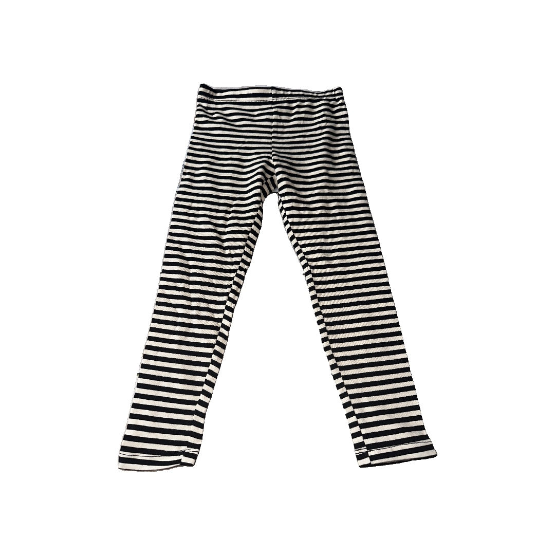 H&M Girls Black | White | Stripe Pants Size: 3T Black | White | Stripe