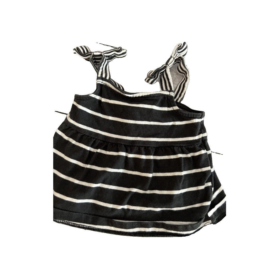 Carters Girls Black | White | Stripe Tank Top Size: 0-3 months Black | White | Stripe