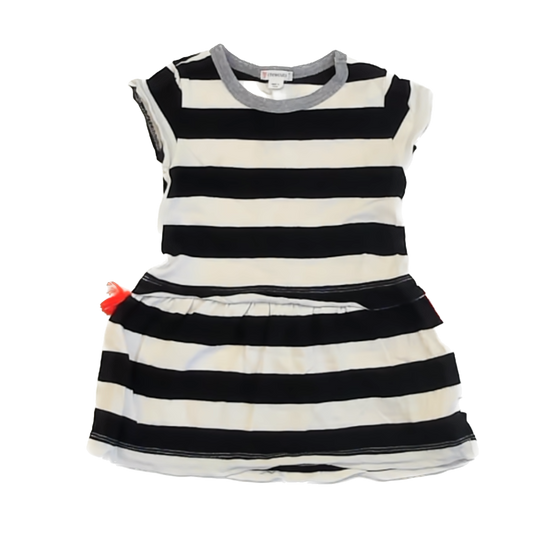 Crewcuts Girls Black & White Stripe Dress Size: 2T Black & White Stripe