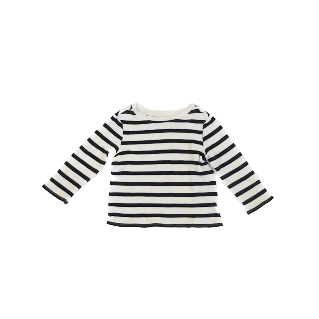 Old Navy Unisex Black White Stripe Long Sleeve Shirt Size: 3T Black White Stripe