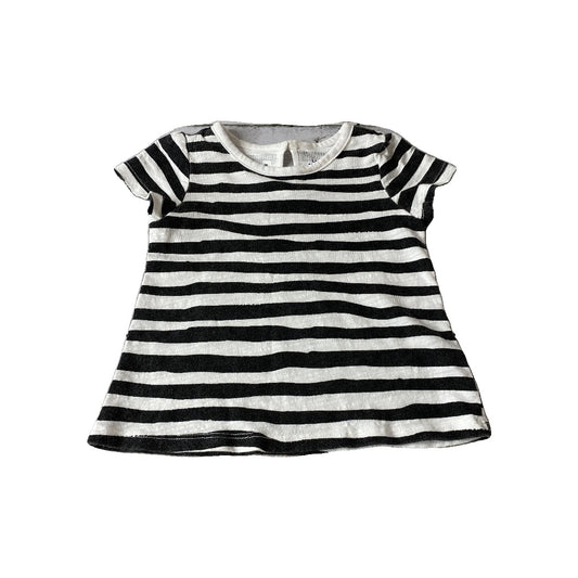 Little Starters Girls Black | White | Striped T-Shirt Size: 12-18 months Black | White | Striped